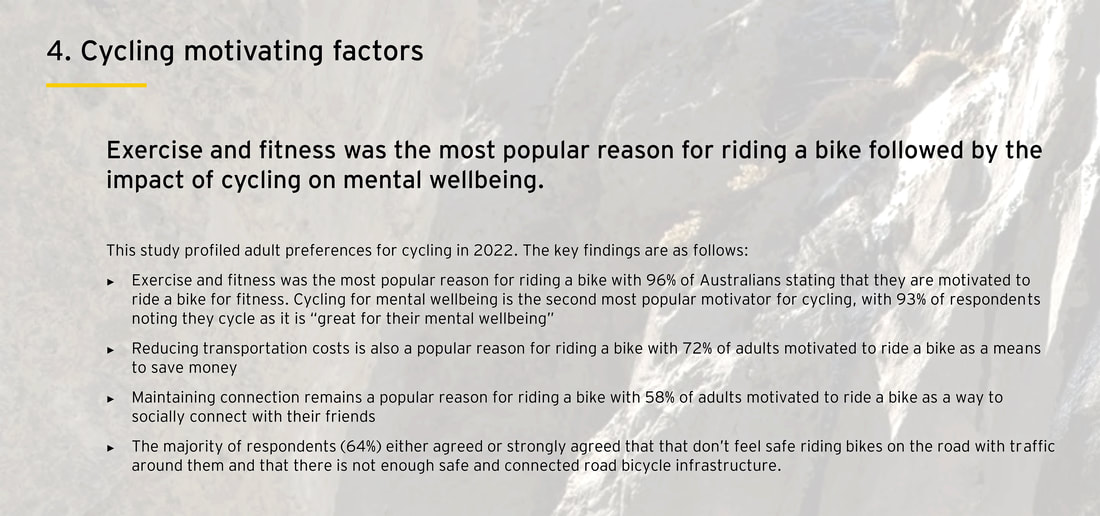 Image 2:  Cycling Motivating Factors – Summary (Page 22) – See Image 1 for Report Details and Link.